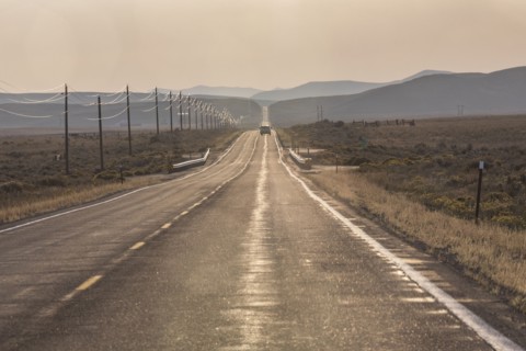Empty highway near Sun Valley
