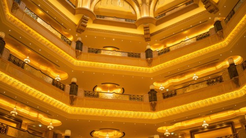 Illuminated floors in luxury building