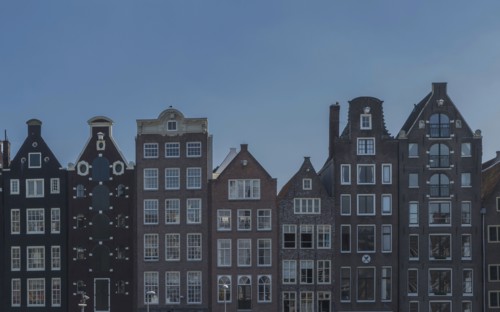 Row of apartment buildings