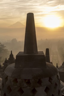 Spires on Temple of Borobudur