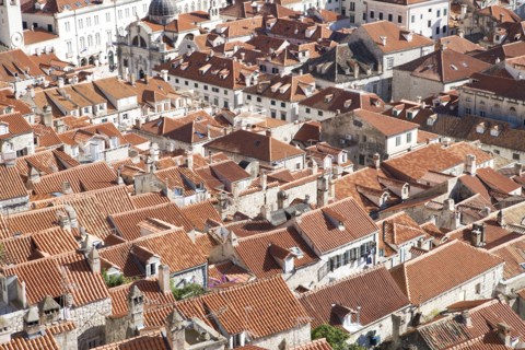 Aerial view of Dubrovnik cityscape