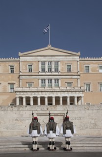 Soldiers guarding Parliament building