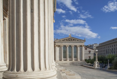 Agora buildings with pillars
