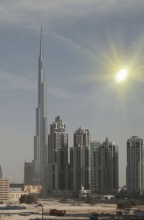 Highrise buildings in Dubai cityscape