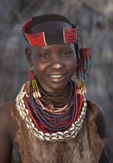 Black girl wearing traditional jewelry