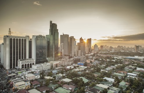 Aerial view of Manila cityscape