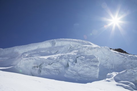 Sunshine over snow drift