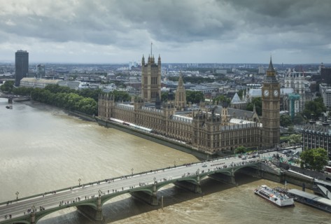 Aerial view of London cityscape