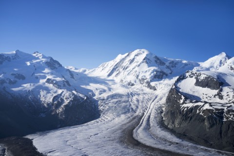 Glacier in remote mountains