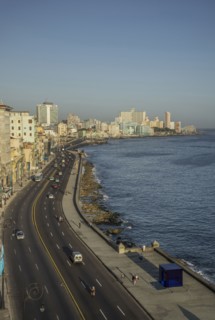 High angle view of Havana waterfront