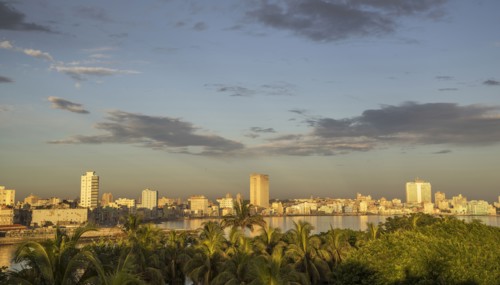 Havana city skyline and cloudy sky