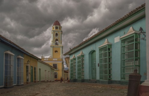 Bell tower and building in Trinidad