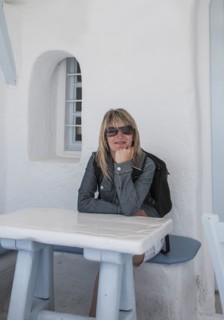 Caucasian woman sitting at table