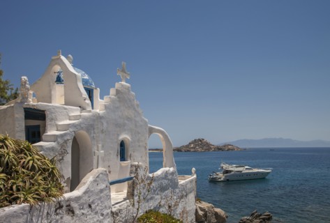 Traditional building on oceanside cliff