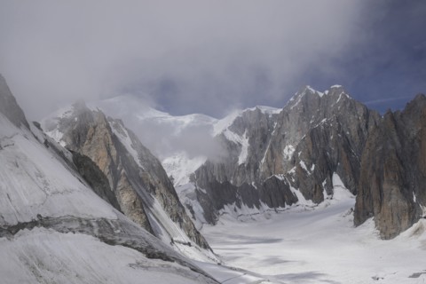Snowy Mont Blanc in Alps