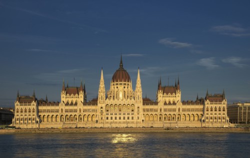 Hungarian Parliament buildings on waterfront