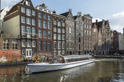 Boat on urban canal