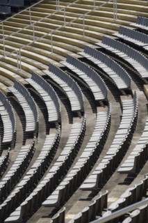 Empty chairs in stadium