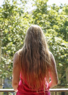 Long hair of Caucasian woman