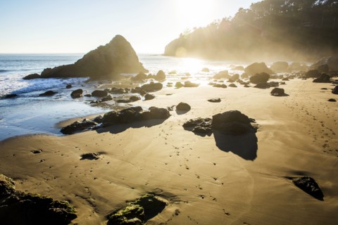 Rocks on sandy beach