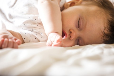 Close up of sleeping Caucasian baby girl