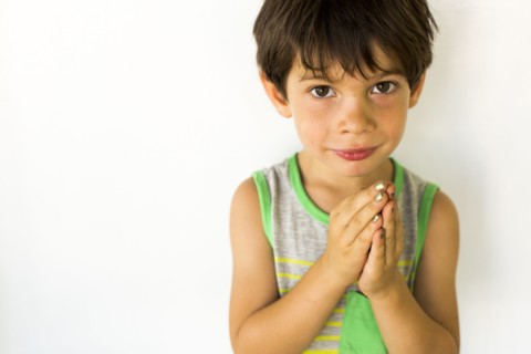 Mixed race boy wearing nail polish