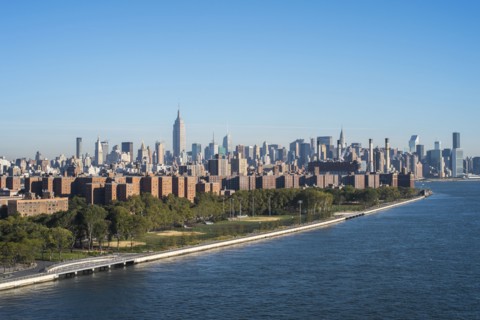 Aerial view of New York City skyline