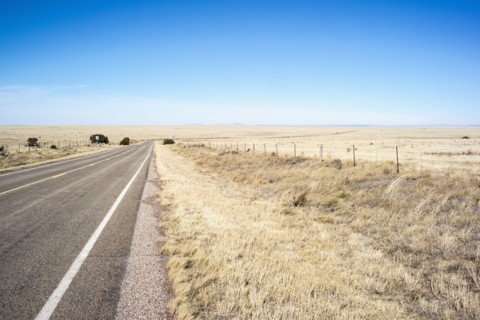 Empty road in rural landscape