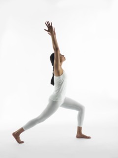 Serene woman practicing yoga