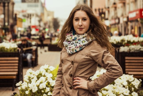Caucasian woman standing outdoors