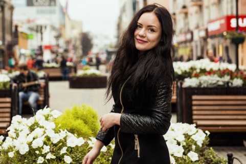 Caucasian woman standing outdoors