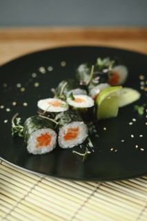 Sushi on plate