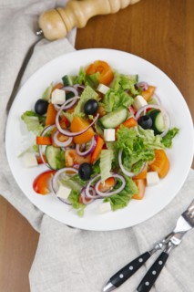 Fresh salad on plate