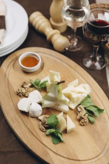 Appetizers with sauce on table