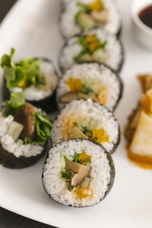 Close up of sushi on plate