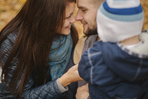Affectionate Middle Eastern couple with baby son