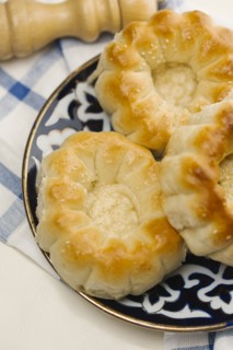 Cookies with sesame seeds on plate