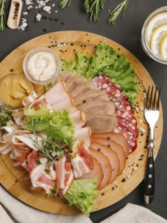 Plate of sliced meat