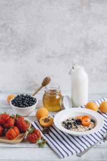 Healthy breakfast on table