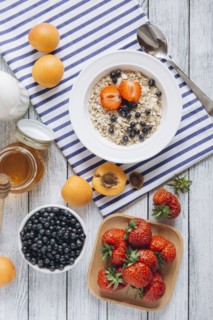 Healthy breakfast on table
