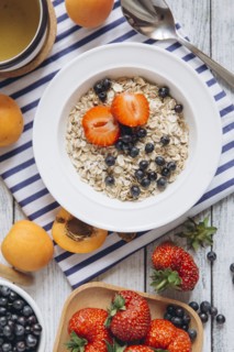 Healthy breakfast on table