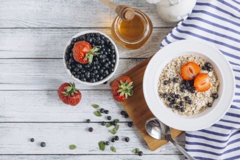 Healthy breakfast on table