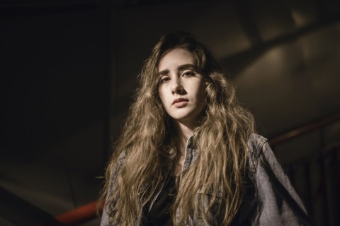 Portrait of serious Caucasian woman