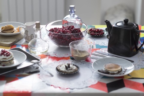 Breakfast table with tea