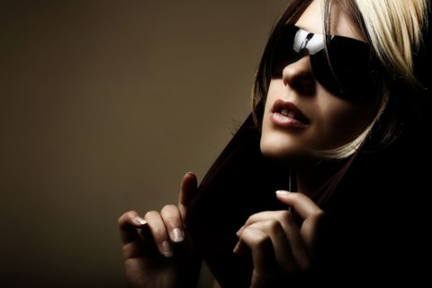 Portrait of Caucasian teenage girl wearing sunglasses