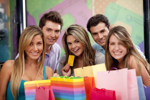 Hispanic friends shopping together