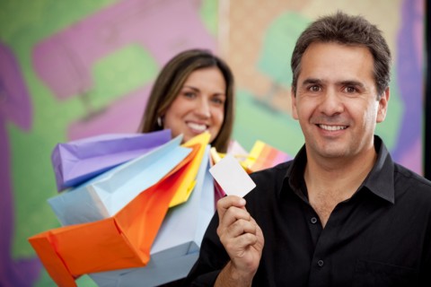 Hispanic couple shopping together