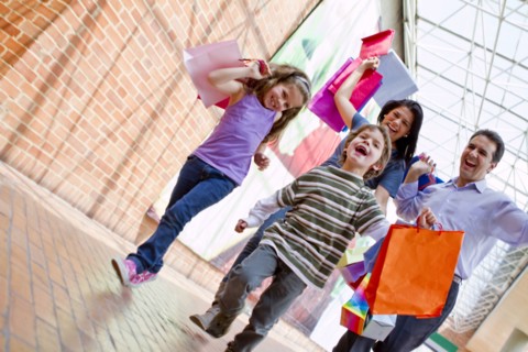 Hispanic family shopping together