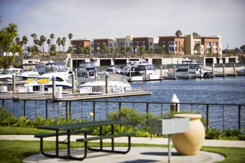Moored yachts on port of Oxnard