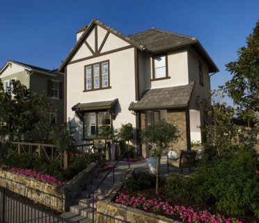 Exterior contemporary Tudor style home